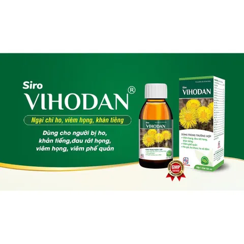 Siro VIHODAN (Chai 125ml) Hỗ trợ bổ phế, long đờm và giảm nhanh các triệu chứng ho, đau rát họng, khản tiếng.