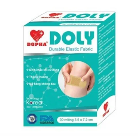 Băng keo cá nhân y tế trong suốt DOLY (Hộp 100 miếng) Dính chắc, Thông thoáng, Mở băng không đau.