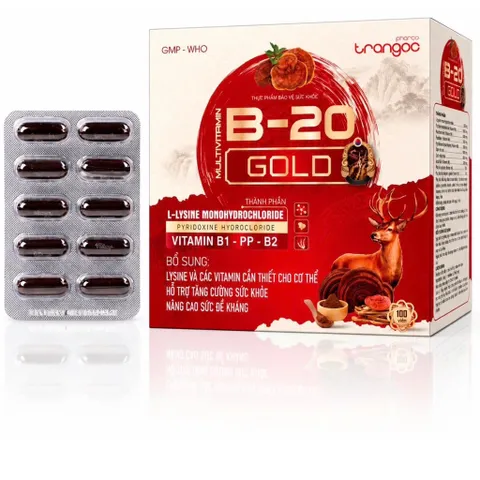 Viên uống bổ sung Multivitamin B-20 Gold Trangoc (Hộp 100 viên) Hỗ trợ tăng cường sức khỏe, giảm mệt mỏi, uể oải, suy nhược
