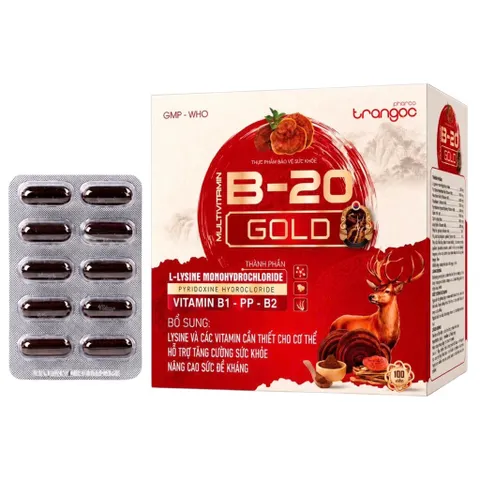 Viên uống bổ sung Multivitamin B-20 Gold Trangoc (Hộp 100 viên) Hỗ trợ tăng cường sức khỏe, giảm mệt mỏi, uể oải, suy nhược