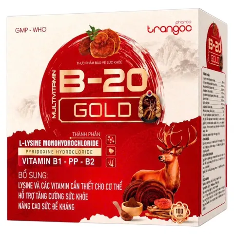 Viên uống bổ sung Multivitamin B-20 Gold Trangoc (Hộp 100 viên) Hỗ trợ tăng cường sức khỏe, giảm mệt mỏi, uể oải, suy nhược