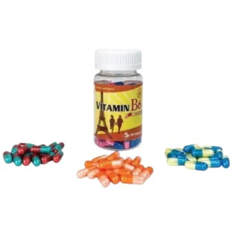 Viên uống bổ sung Vitamin B6 PP.Pharco (Chai 100 viên) Hỗ trợ bồi bổ sức khỏe và phòng ngừa tình trạng thiếu hụt Vitamin B6.
