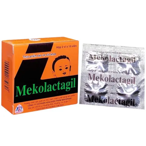 Viên uống Mekolactagil Mekophar (Hộp 20 viên) Kích thích tuyến sữa, gia tăng thể tích sữa mẹ tự nhiên