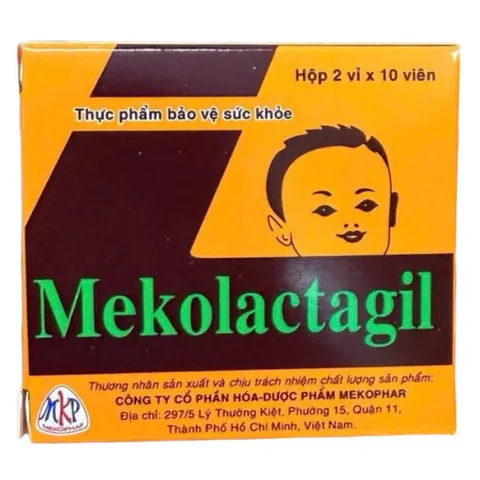 Viên uống Mekolactagil Mekophar (Hộp 20 viên) Kích thích tuyến sữa, gia tăng thể tích sữa mẹ tự nhiên