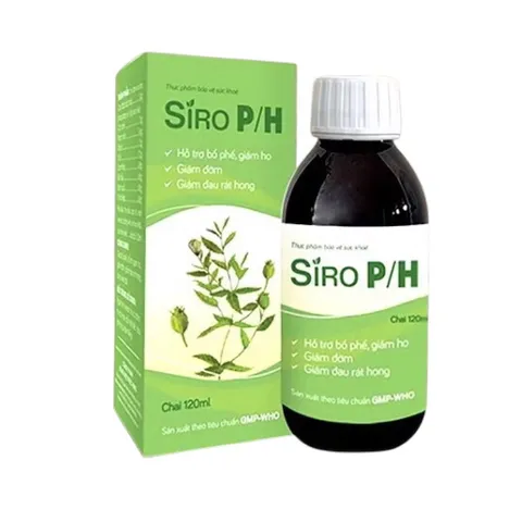 Siro Ho P/H (Chai 120ml) hỗ trợ giảm ho khan, ho có đờm và làm dịu cơn đau rát họng.