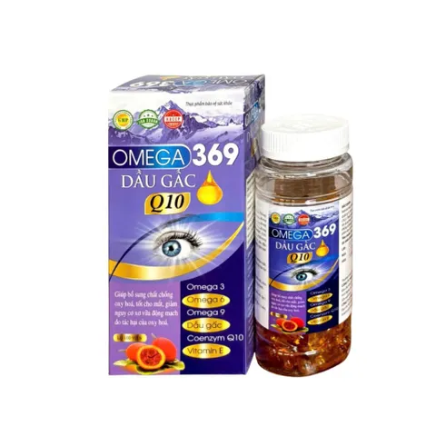 Viên uống Omega 369 Dầu Gấc Q10 Nature (Hộp 100 viên) Hỗ trợ giảm oxy hoá, giảm nguy cơ xơ vữa động mạch và tăng cường thị lực