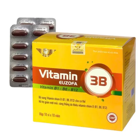 Viên uống Vitamin 3B Euzofa (Hộp 100 viên) Hỗ trợ cải thiện tình trạng suy nhược, mệt mỏi do làm việc căng thẳng