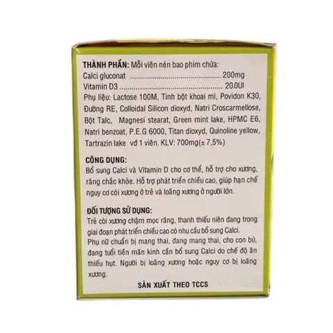 Viên uống bổ sung CALCIUM - D PP.Pharco (Hộp 100 viên) Hỗ trợ bổ sung Canxi và Vitamin D giúp xương và răng chắc khỏe