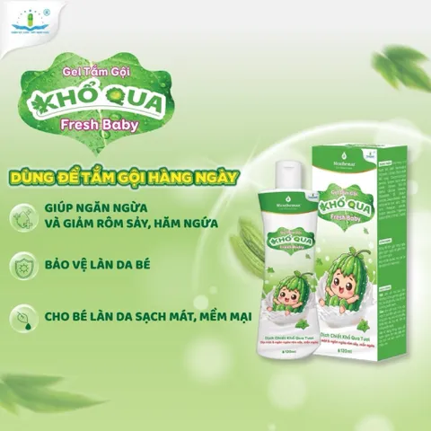 Gel Tắm Gội Khổ Qua Fresh Baby Tâm Dược (Chai 120ml) Lam sạch dịu nhẹ, ngăn ngừa rôm sảy, giúp làn da bé luôn sạch mát