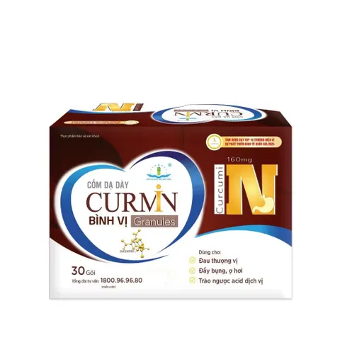 Cốm dạ dày Curmin Bình Vị (hộp 30 gói) Hỗ trợ giảm nhanh tình trạng đau rát thượng vị, ợ hơi, ợ chua, đầy bụng, khó tiêu