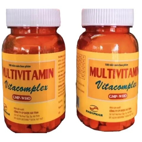 Viên uống Multivitamin Vitacomplex Hadiphar (Chai 100 viên) Hỗ trợ bổ sung các vitamin nhóm B cho cơ thể, giảm mệt mỏi
