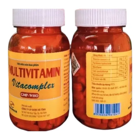 Viên uống Multivitamin Vitacomplex Hadiphar (Chai 100 viên) Hỗ trợ bổ sung các vitamin nhóm B cho cơ thể, giảm mệt mỏi