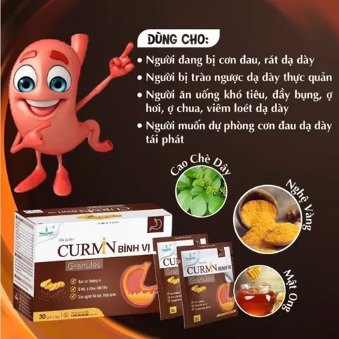 Cốm dạ dày Curmin Bình Vị (hộp 30 gói) Hỗ trợ giảm nhanh tình trạng đau rát thượng vị, ợ hơi, ợ chua, đầy bụng, khó tiêu