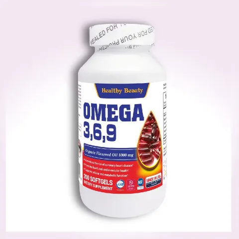 Viên uống HB Healthy Beauty OMEGA 3,6,9 (Hộp 100 viên) Giúp ngăn ngừa nguy cơ xơ vữa động mạch, giúp giảm cholesterol trong máu.