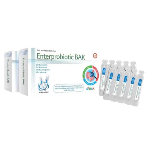 Men vi sinh Enterprobiotic BAK (Hộp 20 ống) Hỗ trợ giảm rối loạn tiêu hóa, đi ngoài phân sống do loạn khuẩn đường ruột