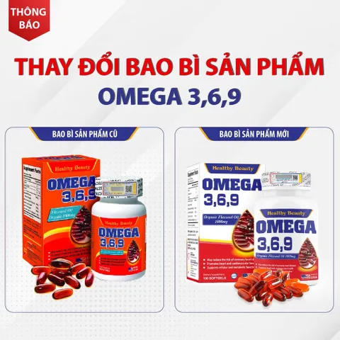 Viên uống HB Healthy Beauty OMEGA 3,6,9 (Hộp 100 viên) Giúp ngăn ngừa nguy cơ xơ vữa động mạch, giúp giảm cholesterol trong máu.