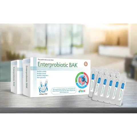 Men vi sinh Enterprobiotic BAK (Hộp 20 ống) Hỗ trợ giảm rối loạn tiêu hóa, đi ngoài phân sống do loạn khuẩn đường ruột