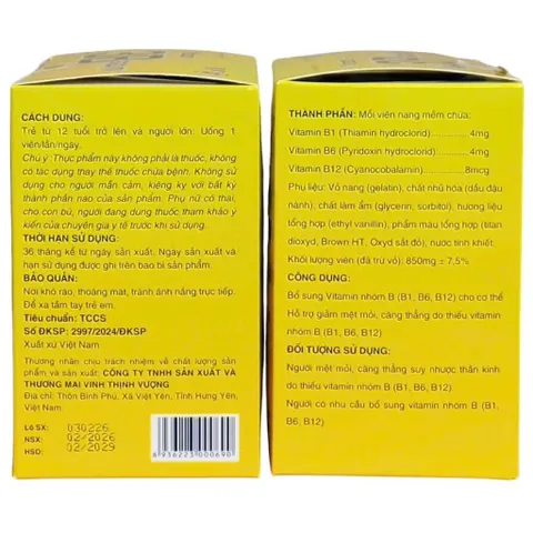 Viên uống Vitamin 3B GOLD VTV (Hộp 100 viên) Bổ sung vitamin nhóm B hỗ trợ giảm mệt mỏi, căng thẳng, suy nhược thần kinh