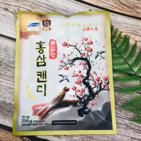 Kẹo hồng sâm không đường Hàn Quốc Cheonnyeonae Food (Bịch 200g) bồi bổ sức khỏe, giảm căng thẳng, thư giãn tinh thần