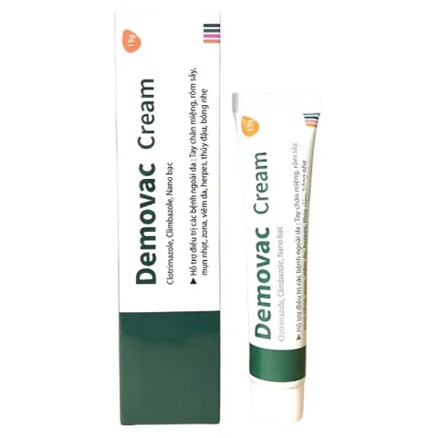 Kem bôi da Demovac Cream (Tuýp 15g) Hỗ trợ các bệnh ngoài da như rôm sảy, mụn nhọt, zona, viêm da, và các vết bỏng nhẹ.