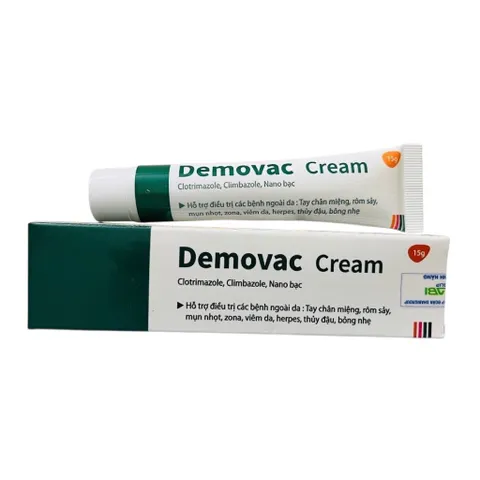 Kem bôi da Demovac Cream (Tuýp 15g) Hỗ trợ các bệnh ngoài da như rôm sảy, mụn nhọt, zona, viêm da, và các vết bỏng nhẹ.