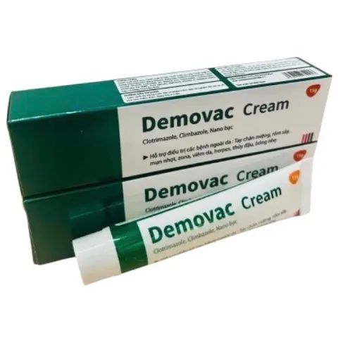 Kem bôi da Demovac Cream (Tuýp 15g) Hỗ trợ các bệnh ngoài da như rôm sảy, mụn nhọt, zona, viêm da, và các vết bỏng nhẹ.