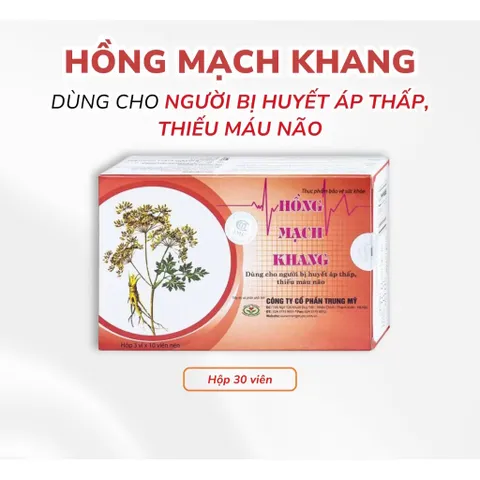 Viên uống HỒNG MẠCH KHANG (Hộp 30 viên) Giúp hoạt huyết, tăng cường lưu thông máu, giúp giảm đau đầu, hoa mắt, chóng mặt, mệt mỏi
