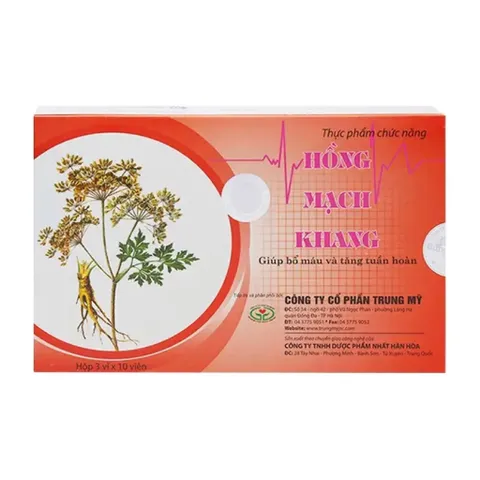 Viên uống HỒNG MẠCH KHANG (Hộp 30 viên) Giúp hoạt huyết, tăng cường lưu thông máu, giúp giảm đau đầu, hoa mắt, chóng mặt, mệt mỏi
