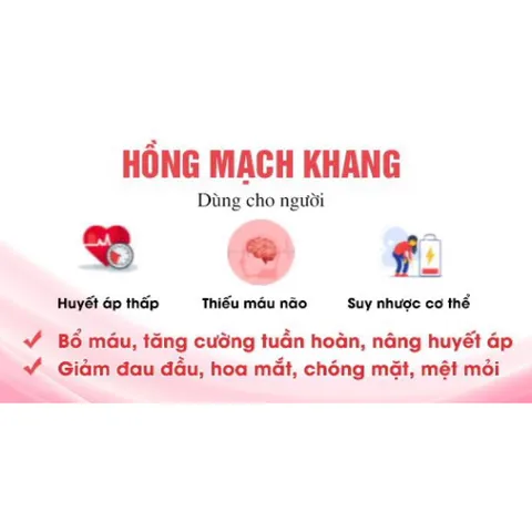 Viên uống HỒNG MẠCH KHANG (Hộp 30 viên) Giúp hoạt huyết, tăng cường lưu thông máu, giúp giảm đau đầu, hoa mắt, chóng mặt, mệt mỏi