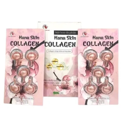 Serum dưỡng da Hana Skin Collagen Việt Nhật (Hộp 5 vỉ x 5 viên) Giúp mờ thâm nám, tàn nhang và hạn chế lão hóa da