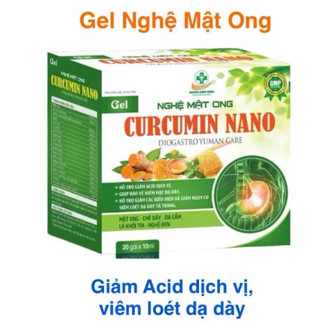Gel Nghệ Mật Ong Curcumin Nano Diogastro Yuman Care (Hộp 20 gói) Giúp giảm axit dịch vị, bảo vệ niêm mạc dạ dày.