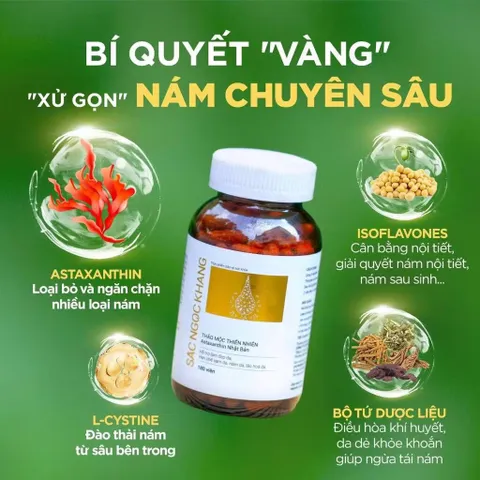 Viên uống đẹp da Sắc Ngọc Khang (Hộp 60 viên) Hỗ trợ cân bằng nội tiết tố, chống lão hoá mạnh, giúp mờ nám và tàn nhang