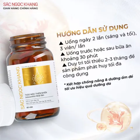 Viên uống đẹp da Sắc Ngọc Khang (Hộp 60 viên) Hỗ trợ cân bằng nội tiết tố, chống lão hoá mạnh, giúp mờ nám và tàn nhang