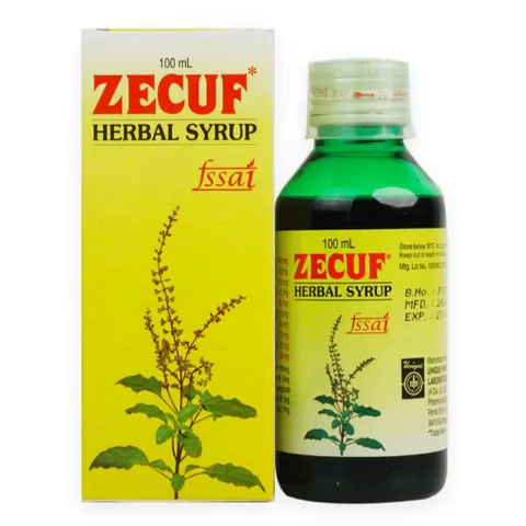 Siro ho thảo dược Zecuf Herbal Syrup (Chai 100ml) Hỗ trợ giảm các chứng ho, viêm họng và làm dịu mát cổ họng.