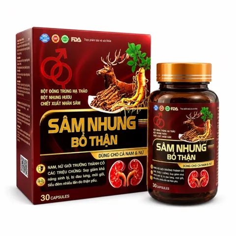 Viên uống Sâm Nhung Bổ Thận (Hộp 30 viên) Hỗ trợ giảm các triệu chứng đau lưng, mỏi gối, tiểu đêm và suy giảm sinh lý