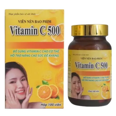 Viên uống Vitamin C 500 Rostex (Hộp 100 viên) hỗ trợ tăng cường sức đề kháng và bổ sung vitamin C cho cơ thể.