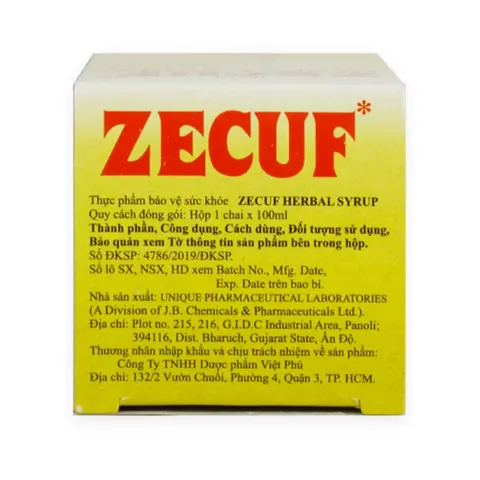 Siro ho thảo dược Zecuf Herbal Syrup (Chai 100ml) Hỗ trợ giảm các chứng ho, viêm họng và làm dịu mát cổ họng.
