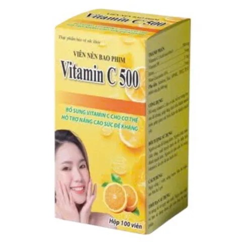 Viên uống Vitamin C 500 Rostex (Hộp 100 viên) hỗ trợ tăng cường sức đề kháng và bổ sung vitamin C cho cơ thể.