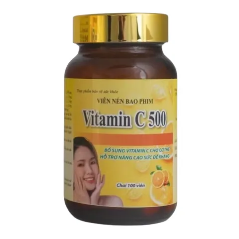 Viên uống Vitamin C 500 Rostex (Hộp 100 viên) hỗ trợ tăng cường sức đề kháng và bổ sung vitamin C cho cơ thể.