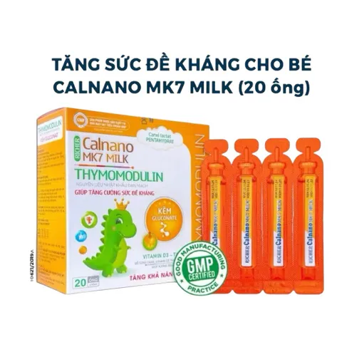 Dung dịch uống Calnano MK7 Milk Richer (Hộp 20 ống) Giúp phát triển chiều cao, giảm nguy cơ còi xương trẻ em, giúp xương răng chắc khỏe
