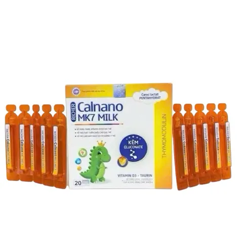 Dung dịch uống Calnano MK7 Milk Richer (Hộp 20 ống) Giúp phát triển chiều cao, giảm nguy cơ còi xương trẻ em, giúp xương răng chắc khỏe