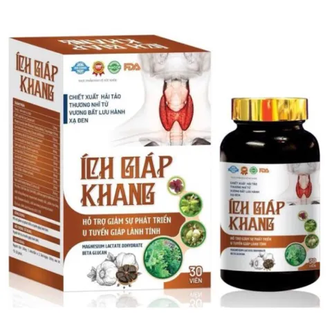 Viên uống Ích Giáp Khang (Chai 30 viên) Hỗ trợ giảm sự phát triển của u tuyến giáp lành tính và giảm nguy cơ bướu cổ.