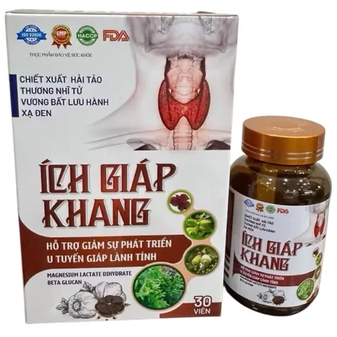 Viên uống Ích Giáp Khang (Chai 30 viên) Hỗ trợ giảm sự phát triển của u tuyến giáp lành tính và giảm nguy cơ bướu cổ.