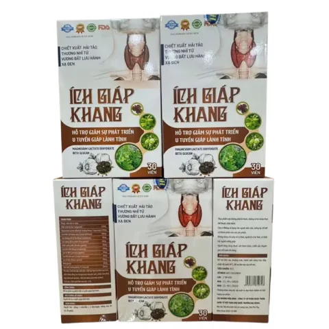 Viên uống Ích Giáp Khang (Chai 30 viên) Hỗ trợ giảm sự phát triển của u tuyến giáp lành tính và giảm nguy cơ bướu cổ.