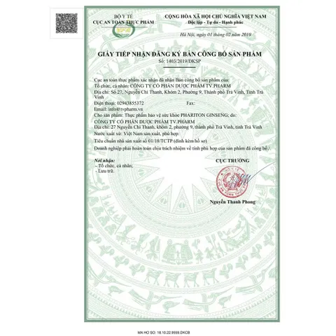 Viên uống Phariton Ginseng TV.PHARM (Hộp 60 viên) Hỗ trợ bồi bổ sức khoẻ, tăng sức đề kháng và giảm mệt mỏi, suy nhược