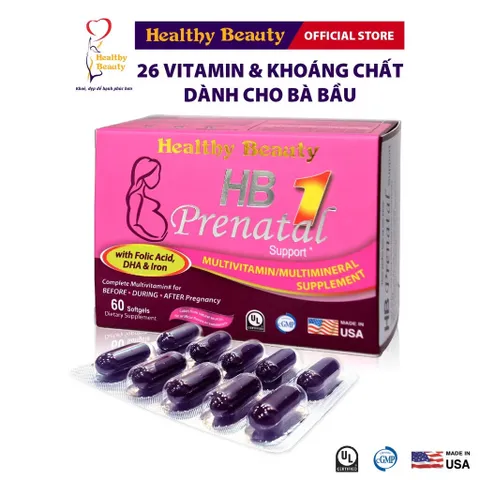 HB Prenatal Support (Hộp 30 viên) Bổ sung Vitamin và khoáng chất cho mẹ bầu