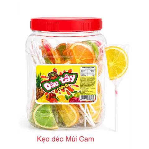 Kẹo dẻo Dâu Tây Candy (Hủ 50 que) Kẹo dẻo hình Bé Trai ngọt thơm hương vị trái cây