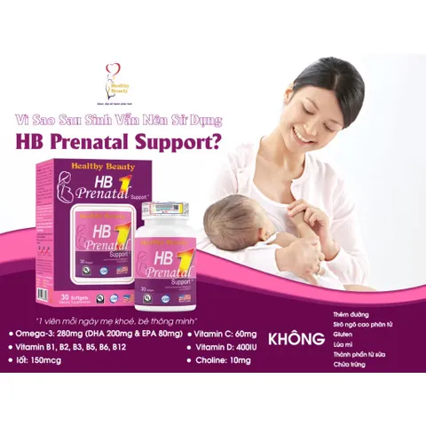 HB Prenatal Support (Hộp 30 viên) Bổ sung Vitamin và khoáng chất cho mẹ bầu