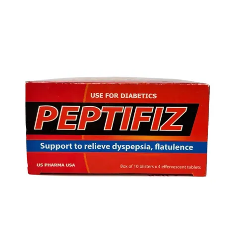 Viên sủi tiêu hoá PEPTIFIZ (Hộp 40 viên) Hỗ trợ giúp giảm tình trạng khó tiêu, đầy hơi, ơ chua, ăn không tiêu.