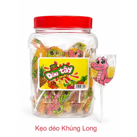 Kẹo dẻo Dâu Tây Candy (Hủ 50 que) Kẹo dẻo hình Bé Trai ngọt thơm hương vị trái cây